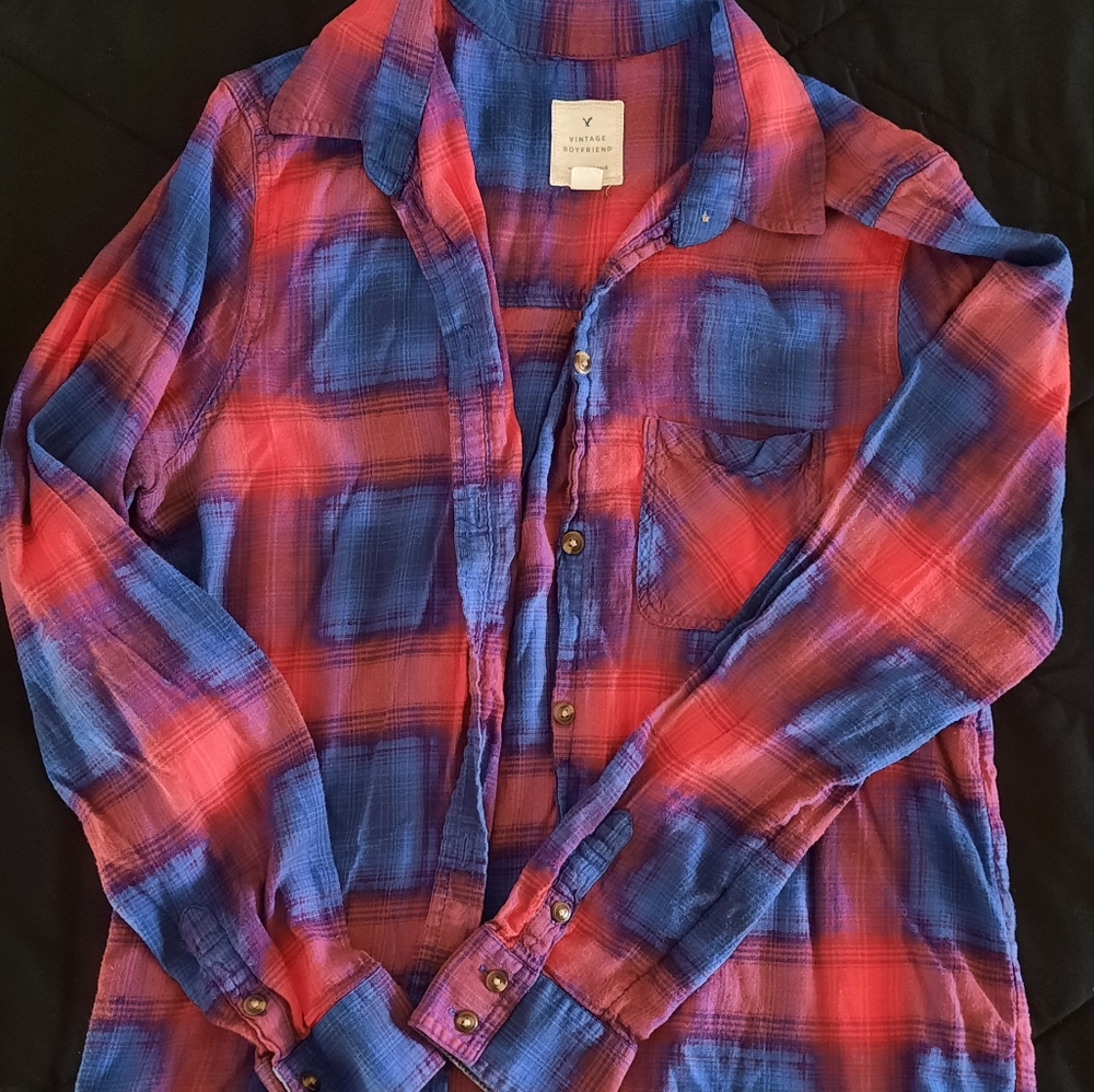 American Eagle Red and Blue Flannel